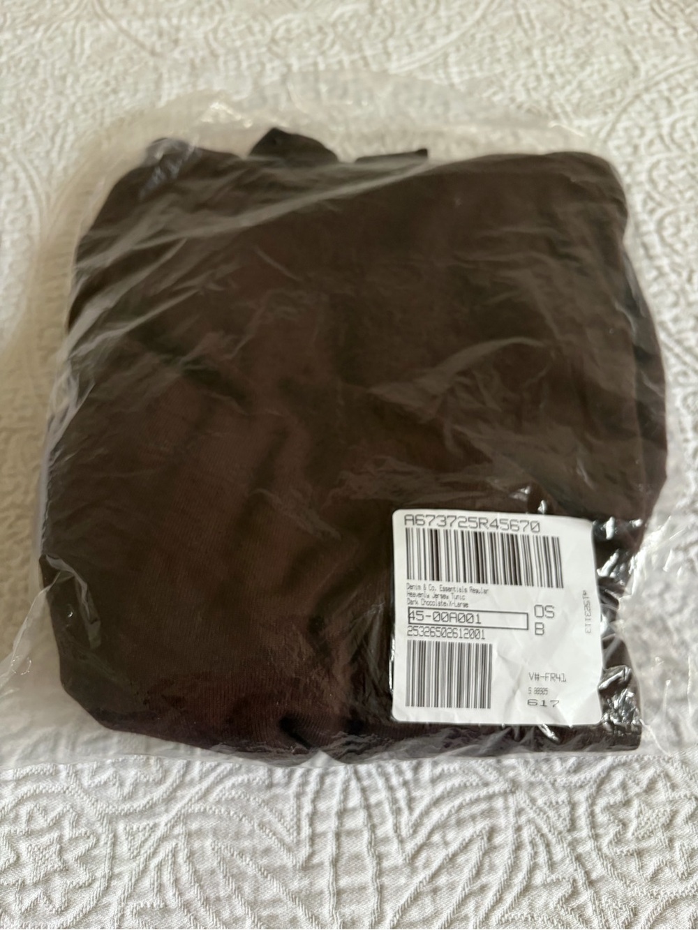 New Denim & Co. Essentials Heavenly Jersey Tunic Dark Chocolate size XL - Picture 9 of 9